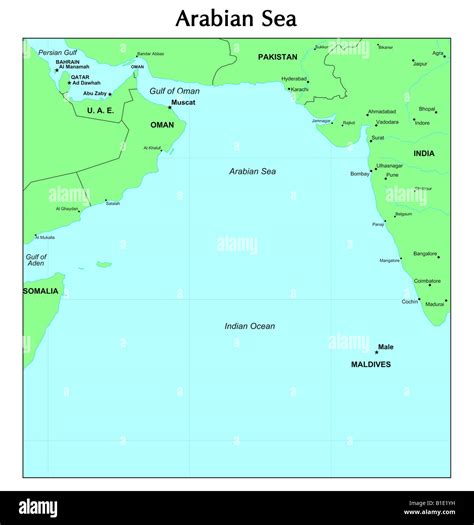 Arabian Sea map Stock Photo - Alamy