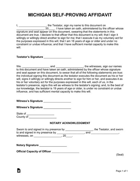 Free Massachusetts Self Proving Affidavit Form Pdf Word Eforms Hot Sex Picture