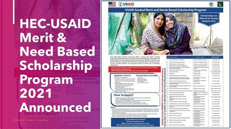 Hec Usaid Merit And Need Based Scholarship 2021 Complete Details