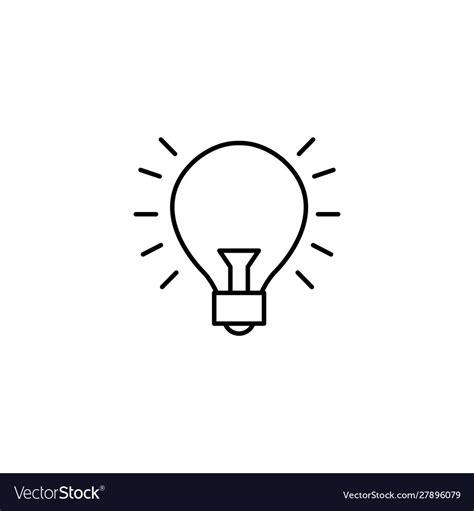 Bright Light Bulb Idea Icon Line Style Royalty Free Vector