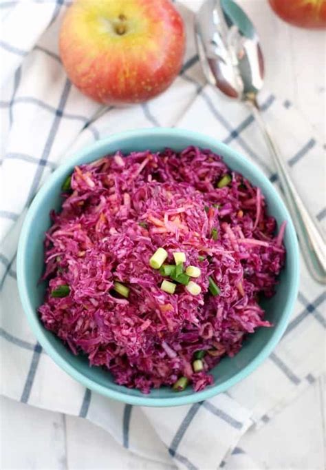 A Tasty Crunchy Tangy Red Cabbage Slaw With Apples An Easy Make