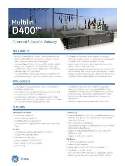 Multilin D400 Ge Digital Energy