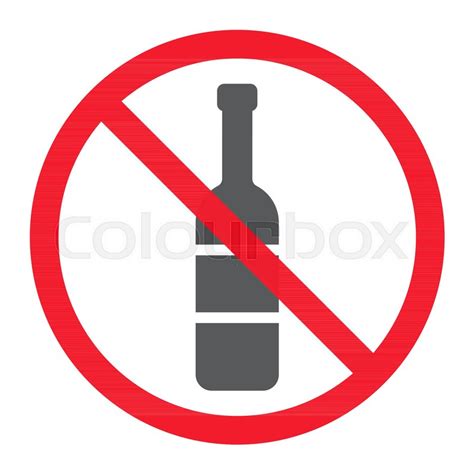 No Alcohol Glyph Icon Prohibition And Stock Vektor Colourbox