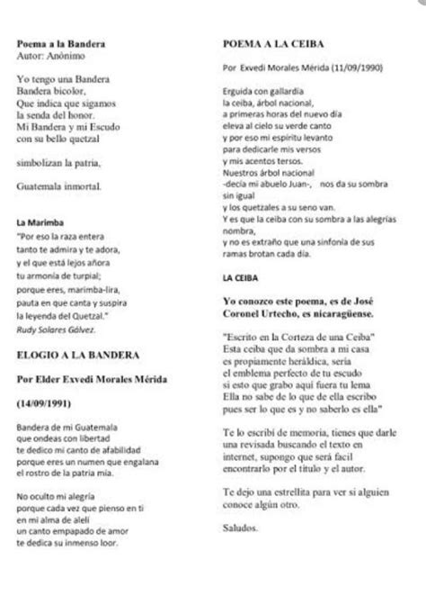 Un Poema Relacionado Con El Escudo Nacional De El Salvador Por Fa