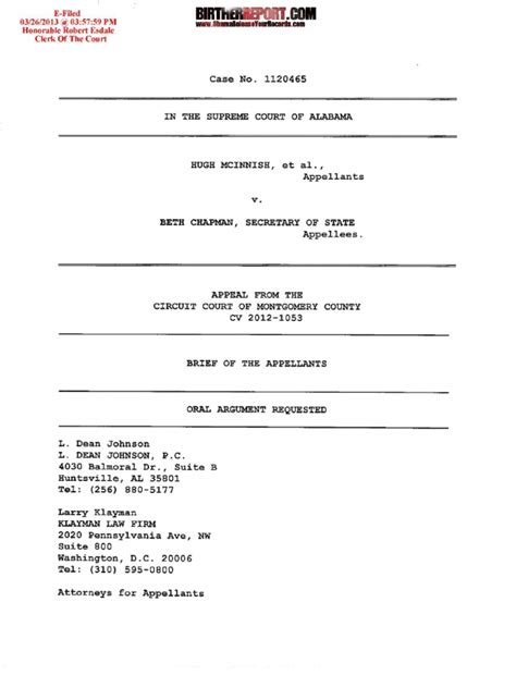 Mcinnish Goode V Chapman Brief Of Appellant Oral Argument Requested Alabama Supreme Court