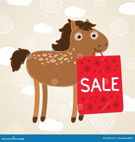 Christmas Horse. Holiday Illustration Stock Photos - Image: 35591513