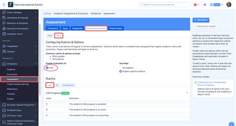 Configuring CAS Worksheets Settings ManageBac