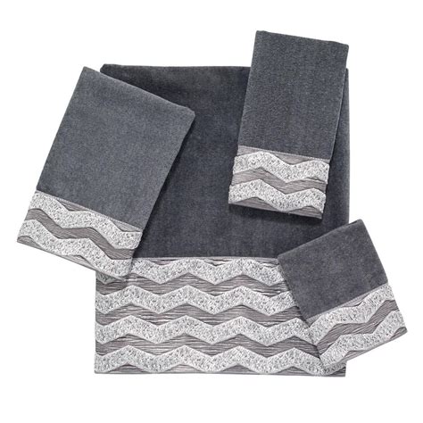 Avanti Linens Chevron Galaxy 4 Piece Bath Towel Set In Nickel 038496