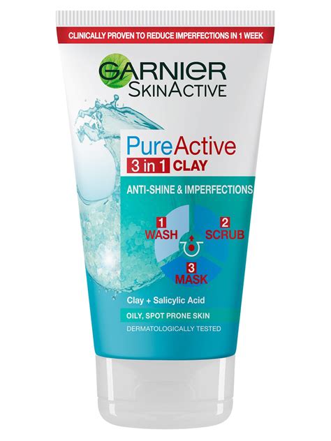 Garnier Pure Active 3-In-1 Wash, Scrub and Mask 150ml