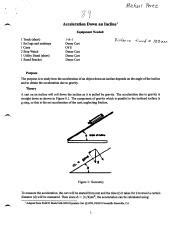 PHY 271 Acceleration Down An Incline Pdf Course Hero