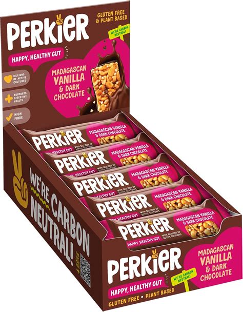 Perkier Madagascan Vanilla Dark Chocolate Snack Bars Healthy