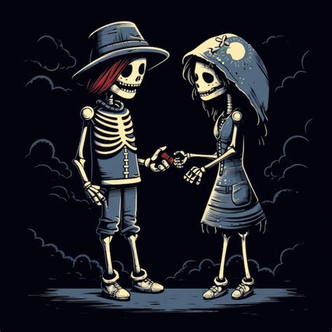 Premium AI Image | The Edgy Encounter Skateboarding Skeleton Boy Meets ...