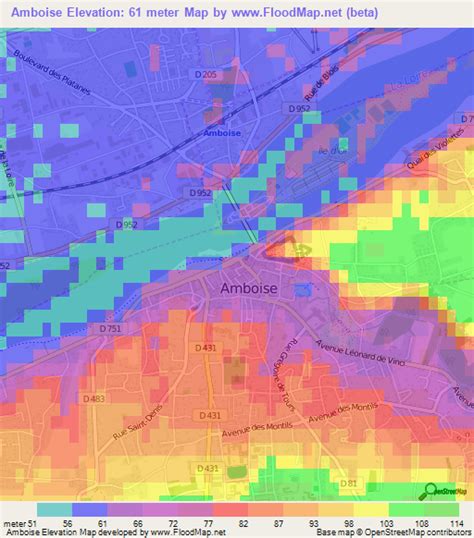 Elevation of Amboise,France Elevation Map, Topography, Contour