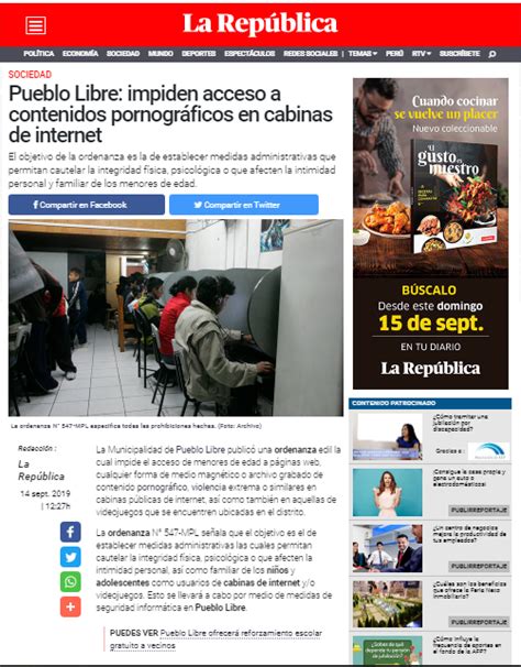 Pueblo Libre Obliga A Cabinas De Internet A Bloquear Contenido