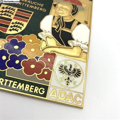 TheSamba VW Classifieds Adac Enamel Badge 1967 Girl Flowers