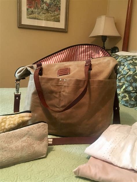 Waxed Canvas Weekender Bag Overnight Bag Handcrafted In Usa Etsy