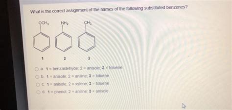 Solved What Is The Correct Assignment Of The Names Of The Chegg