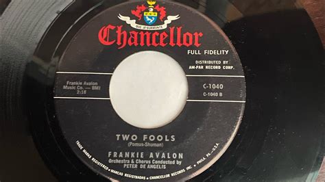 Frankie Avalon Two Fools 1959 Youtube