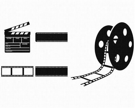 Film Strip Svg Movie Reel Png Clapperboard Dxf Clipart Eps Vector