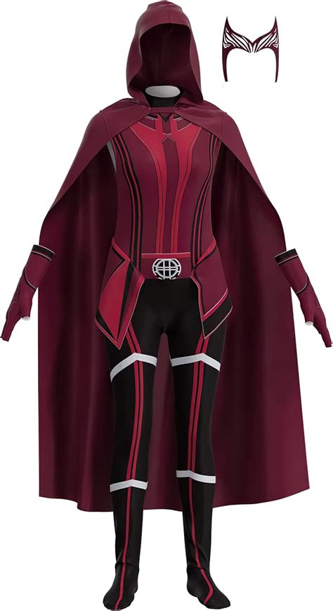 Wanda Maximoff Kostüm Scarlet Witch Cosplay Wanda Vision Cloak Top Kopfbedeckung Zubehör Outfit