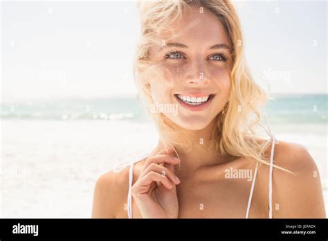 Beautiful Smiling Blonde Woman Stock Photo Alamy