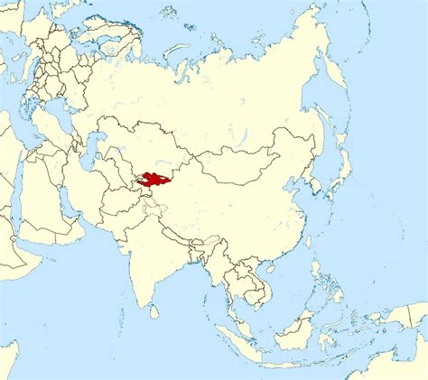 Large location map of Kyrgyzstan in Asia | Kyrgyzstan | Asia | Mapsland | Maps of the World