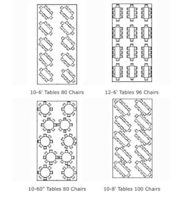 20x40 Frame Tent Layout