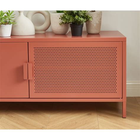 Meuble tv PANTONE métal terracotta l120cm