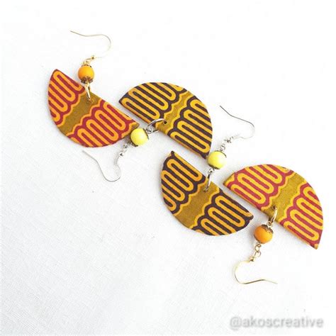 African Print Earrings Ankara Earrings Fabric Earrings Statement Earrings Afrocentric Jewellery