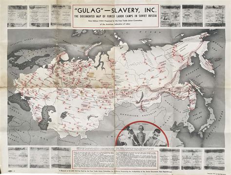 Anti-Communist propaganda map of the Soviet Gulag - Rare & Antique Maps