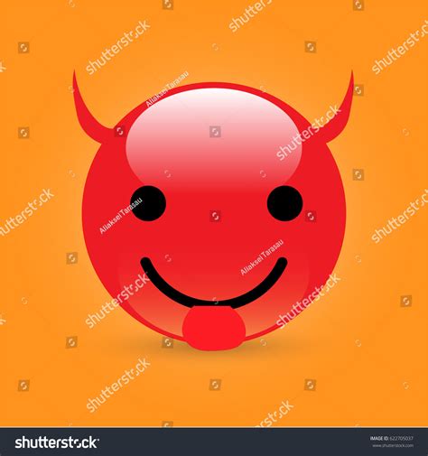 Red Devil Emoticon Emoji Smile On Stock Vector 622705037 - Shutterstock