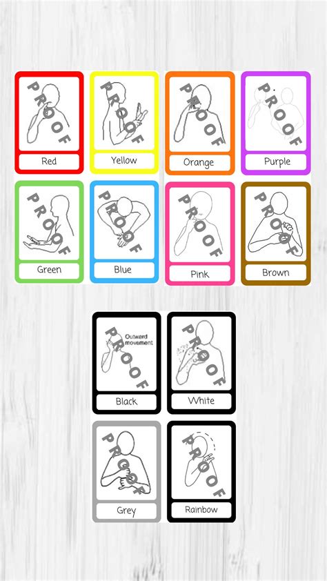 12 Printable Colours Makaton Communication Sign Cards Babies Toddlers