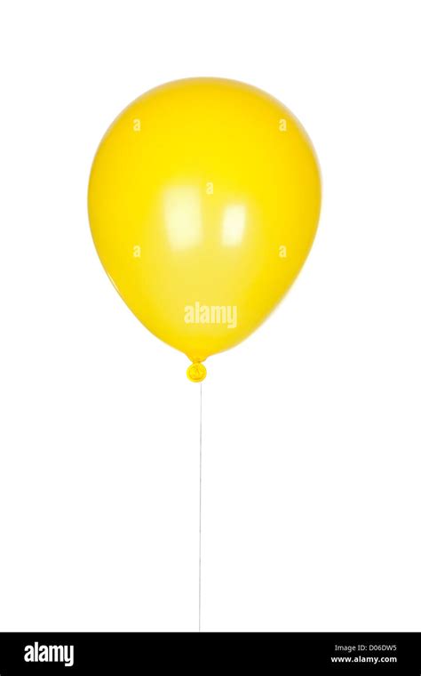 Yellow Balloon Inflated Isolated On White Background Stock Photo Alamy