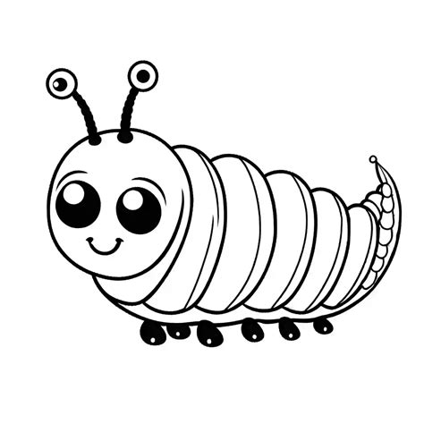 Cute Caterpillar Outline Drawing Coloring Page Lulu Pages