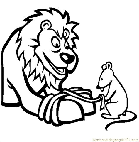 Coloring Pages The Lion And The Mouse (Animals > Mouse) - free ...