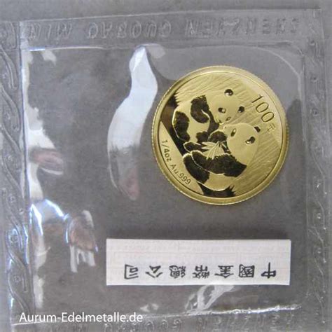 China Panda 1 4 oz Goldmünze 100 Yuan 2009 Aurum Goldshop