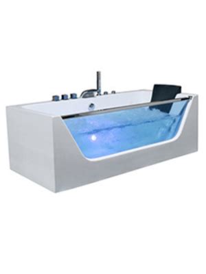 Ivanees White Acrylic Freestanding Whirlpool Jet With Center Drain