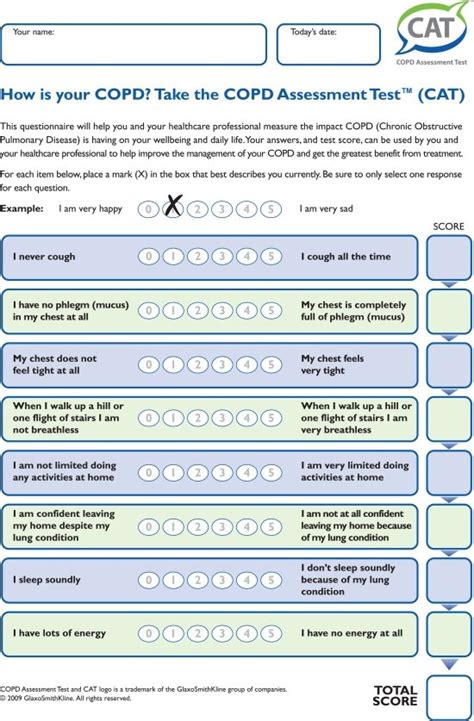 The Copd Assessment Test Reproduced With Permission From Glaxosmithkline