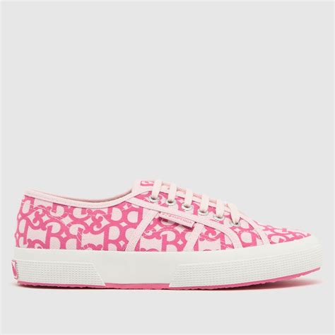 Womens Pink Superga 2750 Movie Denim Print Trainers Schuh