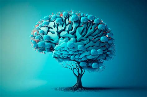 Premium Ai Image Human Brain Tree With Flower Self Care And Mental