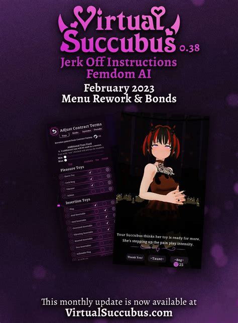 Hentai Femdom JOI AI Virtual Succubus Monthly Update Menus