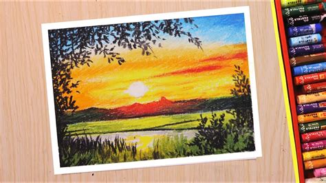 Beautiful Scenery Drawing With Oil Pastels : In this video i show you how to draw beautiful ...