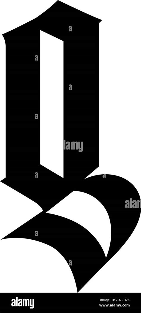 Letter g, in the Gothic style. Vector. Alphabet. The symbol is isolated ...