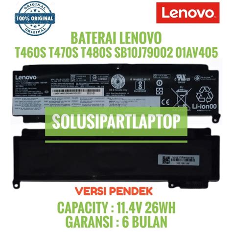 Jual Battery Baterai Lenovo ThinkPad T460s T470s T480s Versi Pendek