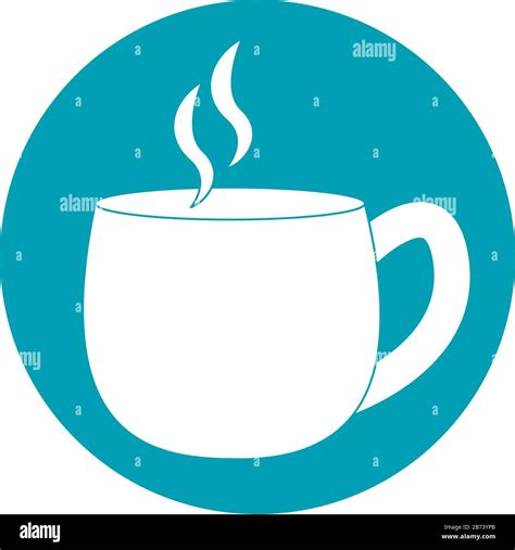 Drinks Hot Coffee Cup Aroma Beverage Vector Illustration Blue Block