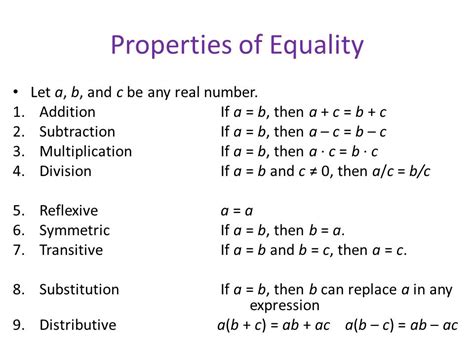 Substitution Property Of Equality Geometry