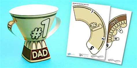 3D Fathers Day Paper Trophy Template F 2 Australia