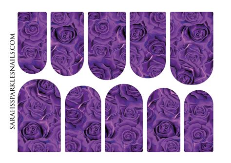 Rose Nail Decals Waterslide Nail Decals Floral Nail Decals Flower Nail