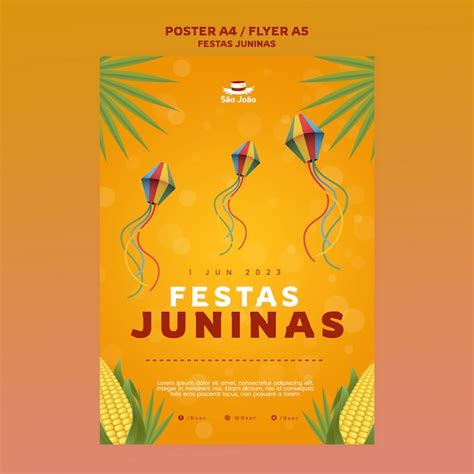 Modelo de cartaz de festa junina PSD Grátis