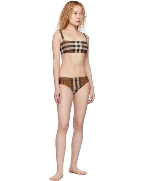 Burberry Brown Check Bikini In Black Lyst